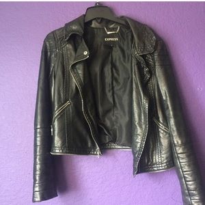 Express Black Faux Leather Jacket *clearout today*